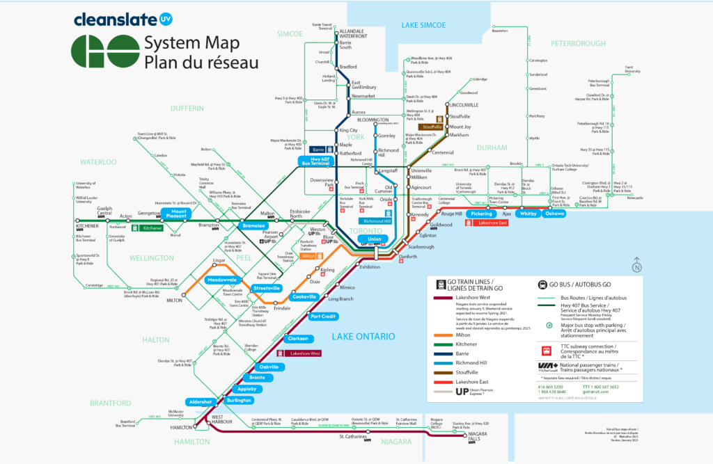 CleanSlate deployment map at Metrolinx