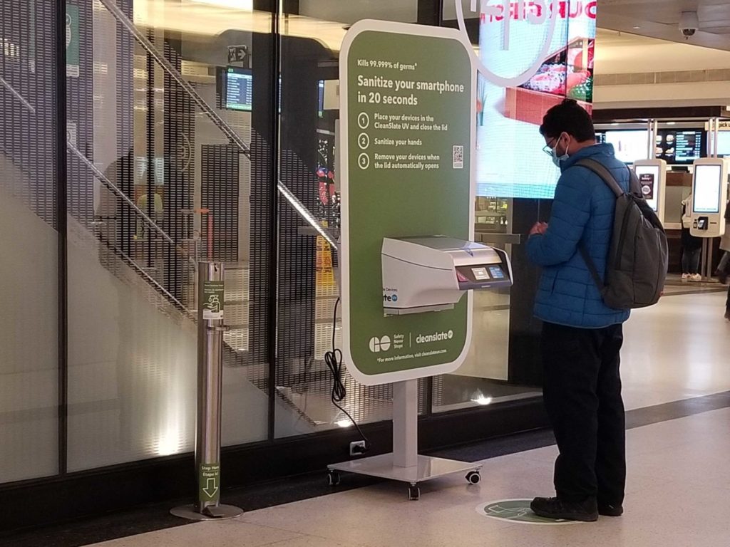 CleanSlate UV sanitizer being used at Union Station